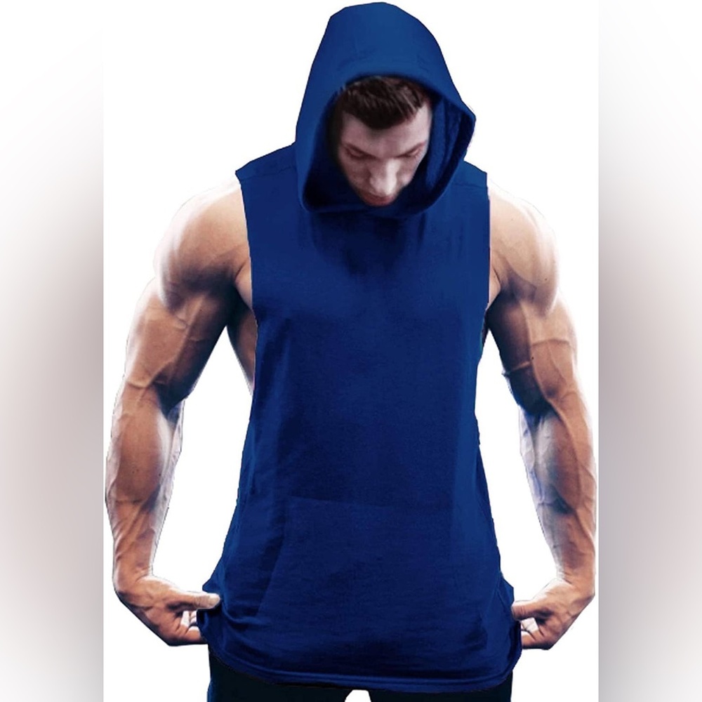 NWT Coofandy Workout Bodybuilding Muscle Sleeveless Hooded Tank Top Size XXL